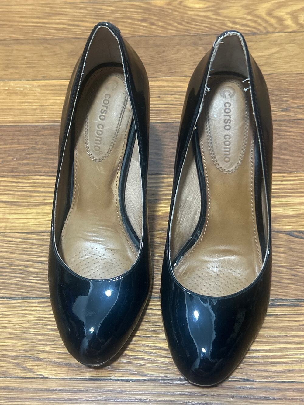 Corso Como Black Patent Leather Comfort Career Pumps Shoes 5M